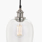 Clio Antique Silver Metal and Clear Glass Pendant