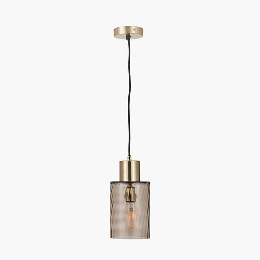 Loxley Ripple Effect Light Brown Glass Pendant