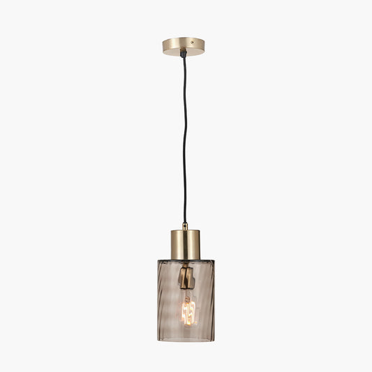 Loxley Ripple Effect Light Brown Glass Pendant