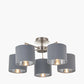 Elin Brushed Silver and Steel Grey 5 Light Pendant