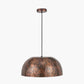 Mason Copper Effect Wide Domed Metal Pendant