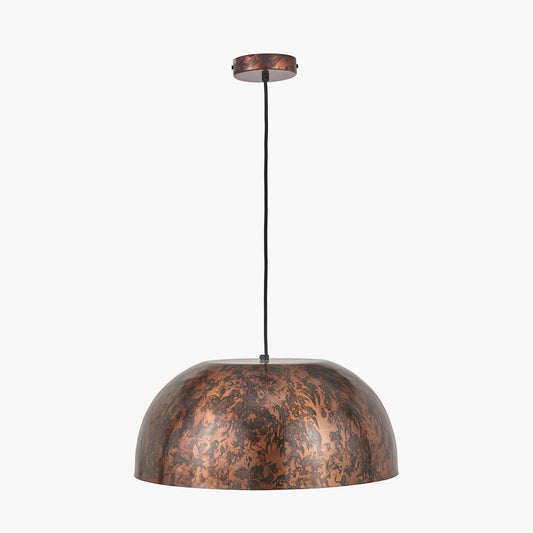 Mason Copper Effect Wide Domed Metal Pendant