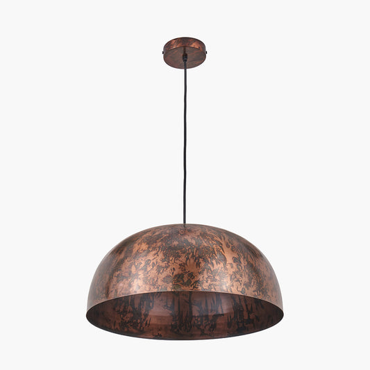 Mason Copper Effect Wide Domed Metal Pendant