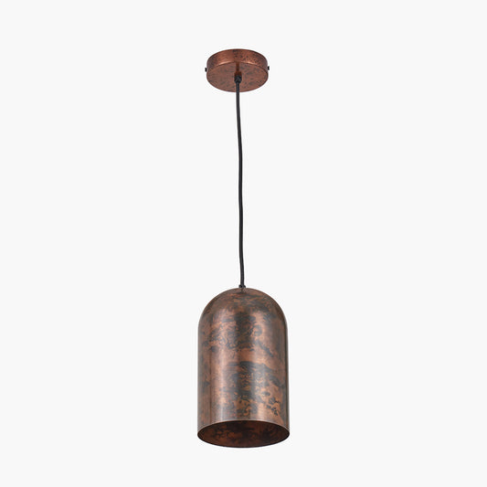 Mason Copper Effect Tall Domed Metal Pendant