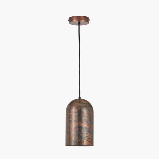 Mason Copper Effect Tall Domed Metal Pendant