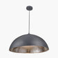 Anders Matt Black and Silver Leaf Metal Dome Pendant