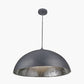 Anders Matt Black and Silver Leaf Metal Dome Pendant