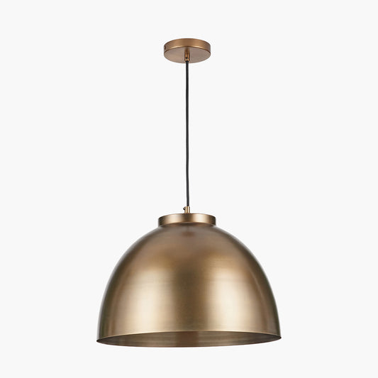 Harlem Antique Brass Domed Metal Pendant