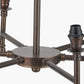 Piero Antique Bronze Metal 6 Arm Pendant with Pelham 15cm White Handloom Tapered Candle Clip Lampshades