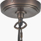 Piero Antique Bronze Metal 6 Arm Pendant with Floressa 16cm Red Floral Patterned Mushroom Pleat Tapered Lamp Shade