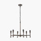 Piero Antique Bronze Metal 6 Arm Pendant with Ornella 16cm Green Floral Design Mushroom Pleat Tapered Lamp Shade