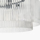 Clara Ribbed Glass Black Metal Round Pendant