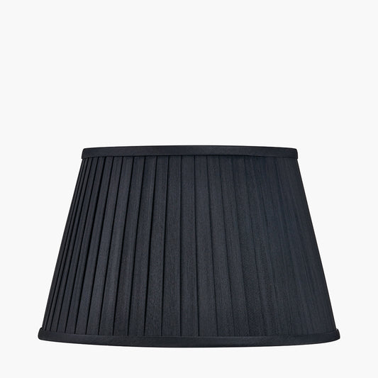 Lyndon 40cm Black Silk Mix Knife Pleat Tapered Lampshade