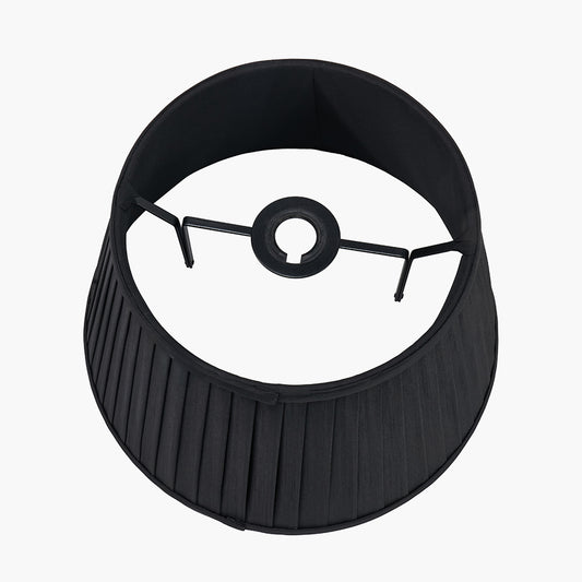 Lyndon 40cm Black Silk Mix Knife Pleat Tapered Lampshade