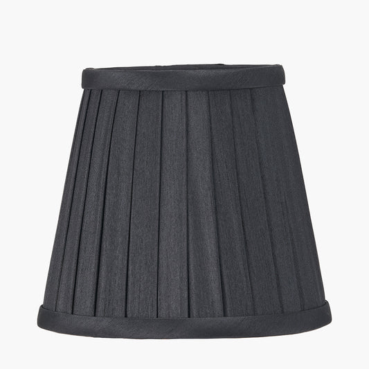 Lyndon 15cm Black Silk Mix Knife Pleat Tapered Lampshade