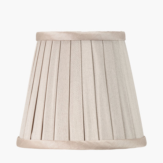 Lyndon 15cm Taupe Silk Mix Knife Pleat Tapered Lampshade