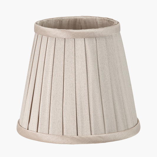 Lyndon 15cm Taupe Silk Mix Knife Pleat Tapered Lampshade