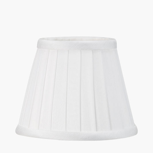 Lyndon 17cm Ivory Silk Mix Knife Pleat Tapered Lampshade