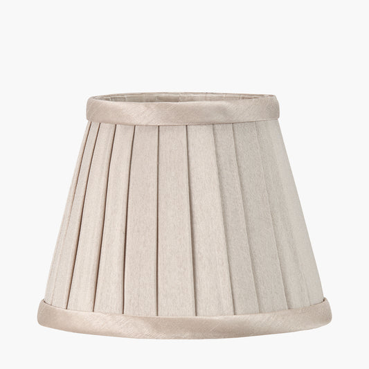 Lyndon 17cm Taupe Silk Mix Knife Pleat Tapered Lampshade