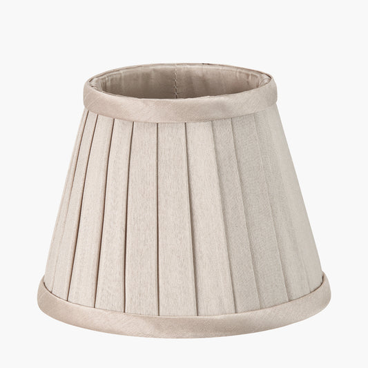 Lyndon 17cm Taupe Silk Mix Knife Pleat Tapered Lampshade