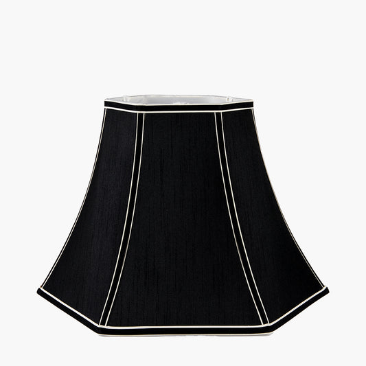 Lyla 50cm Black Silk Mix Bowed Lampshade