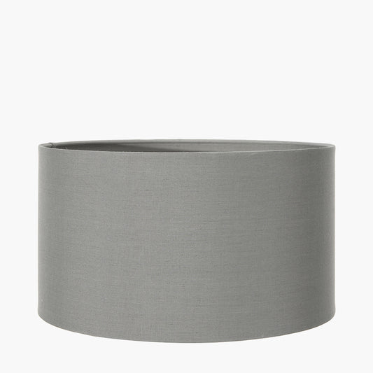 Harry 40cm Steel Grey Cotton Mix Cylinder Lampshade