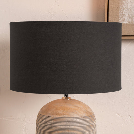 Henry 45cm Grey Handloom Cylinder Lampshade