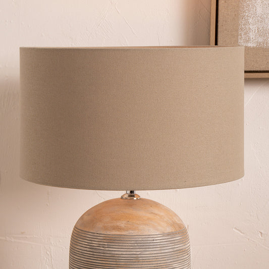 Henry 35cm Taupe Handloom Cylinder Lampshade