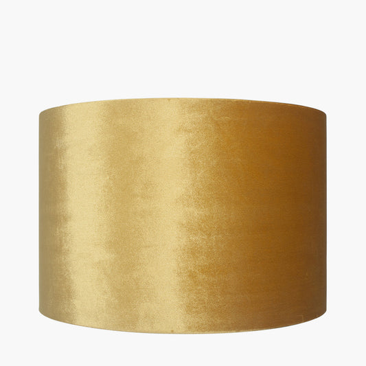Bow 45cm Mustard Velvet Cylinder Lampshade