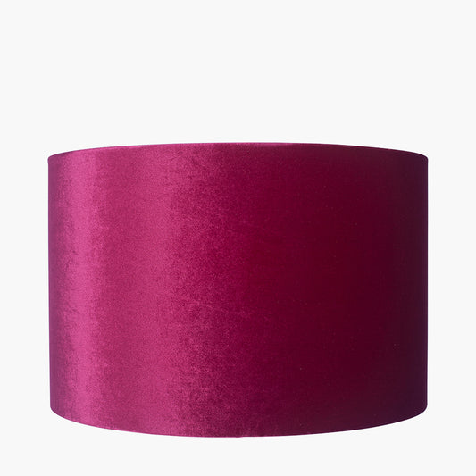 Bow 40cm Raspberry Velvet Cylinder Lampshade