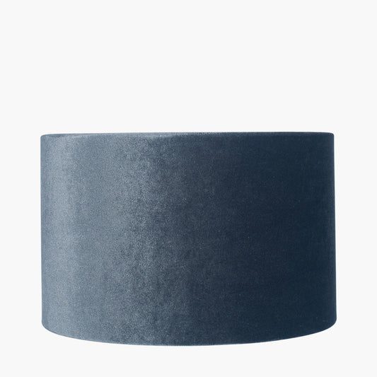 Bow 40cm Slate Velvet Cylinder Lampshade
