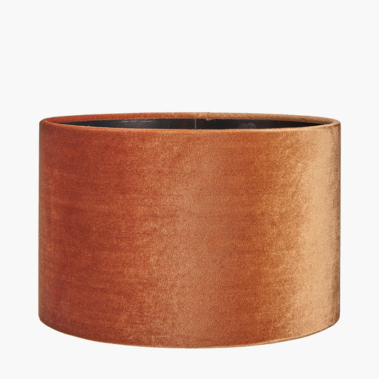 Bow 25cm Tobacco Velvet Cylinder Lampshade
