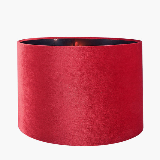 Bow 45cm Red Velvet Cylinder Lampshade