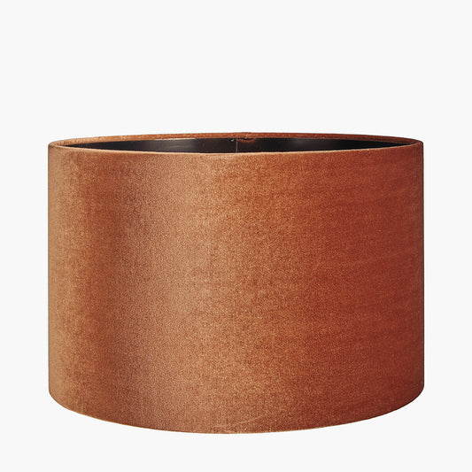 Bow 35cm Tobacco Velvet Cylinder Lampshade