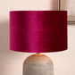 Bow 40cm Raspberry Velvet Cylinder Lampshade