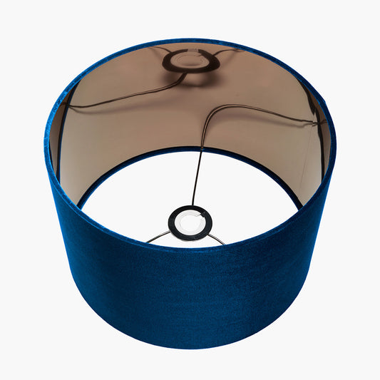 Bow 30cm Sapphire Velvet Cylinder Lampshade