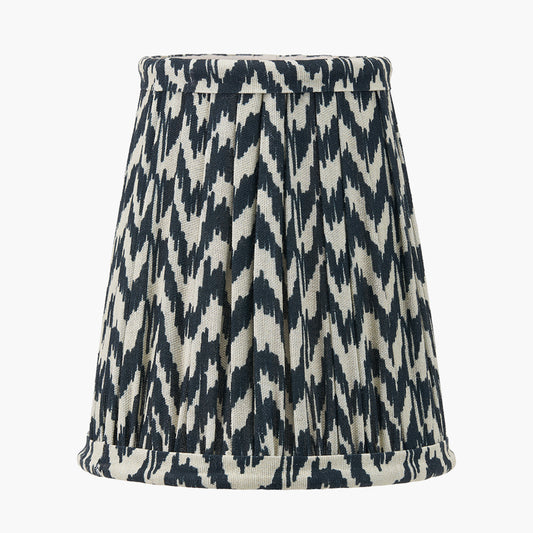Vienna 14cm Black Chevron Tall Taper Mushroom Pleat Candle Clip Lampshade