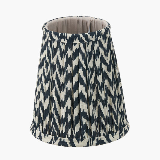 Vienna 14cm Black Chevron Tall Taper Mushroom Pleat Candle Clip Lampshade