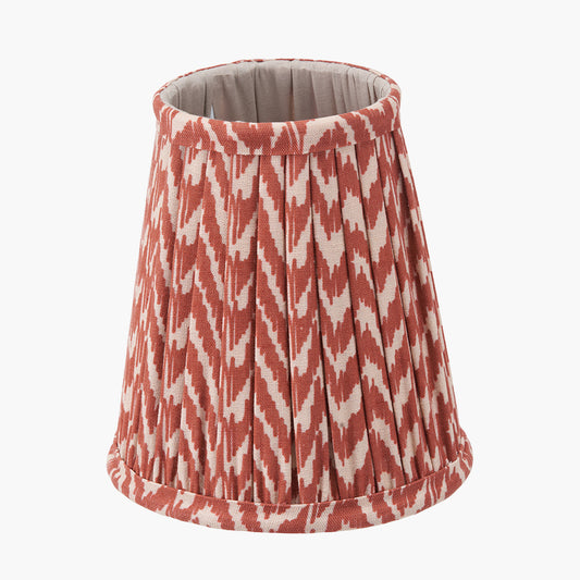 Vienna 14cm Red Chevron Tall Taper Mushroom Pleat Candle Clip Lampshade