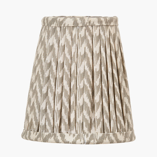 Vienna 14cm Taupe Chevron Tall Taper Mushroom Pleat Candle Clip Lampshade