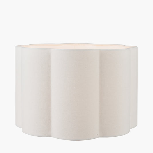 Bloom 35cm White Handloom Scalloped Cylinder Lampshade