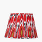 Izara 30cm Red Ikat Patterned Mushroom Pleat Tapered Lampshade