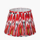 Izara 30cm Red Ikat Patterned Mushroom Pleat Tapered Lampshade