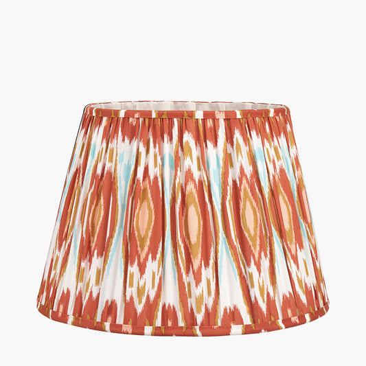 Izara 40cm Cinnamon Ikat Patterned Mushroom Pleat Tapered Lampshade