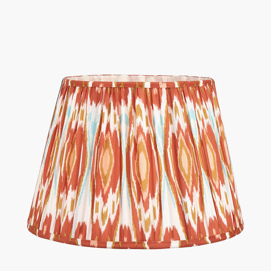 Izara 40cm Cinnamon Ikat Patterned Mushroom Pleat Tapered Lampshade