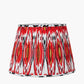 Izara 40cm Red Ikat Patterned Mushroom Pleat Tapered Lampshade