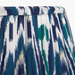 Izara 45cm Ocean Blue Ikat Patterned Mushroom Pleat Tapered Lampshade