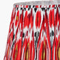 Izara 45cm Red Ikat Patterned Mushroom Pleat Tapered Lampshade
