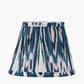 Izara 16cm Ocean Blue Ikat Patterned Mushroom Pleat Tapered Lampshade