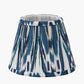 Izara 16cm Ocean Blue Ikat Patterned Mushroom Pleat Tapered Lampshade